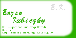 bazso kubiczky business card